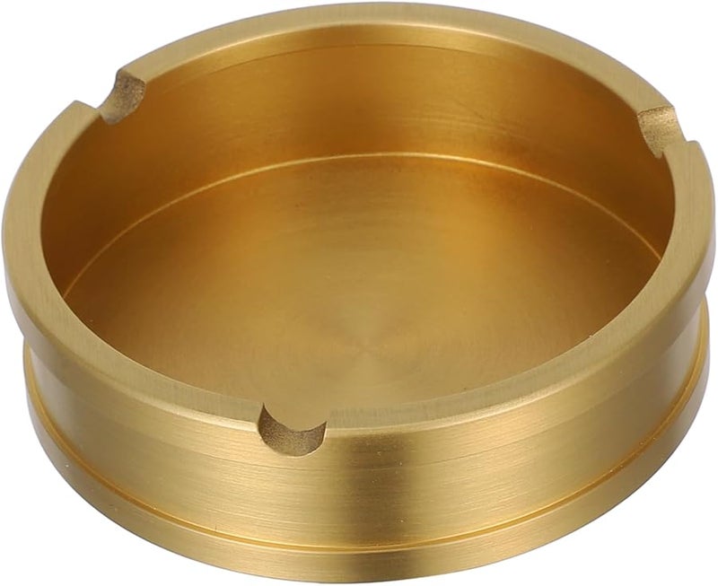 Brass Ashtray Vintage Gold Finish Decorative Ash Container for Indoor Outdoor Use - Image 2