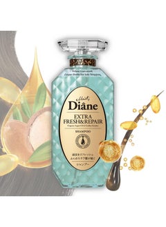 Moist Diane Moist Diane Perfect Beauty Extra Fresh & Hydrate Natural Hair Shampoo with Pump for Men & Women, Organic Keratin Hydrating & Moisturizing Japanese Haircare Products for Dry, Damaged Hair 15.2 fl oz  - Image 1