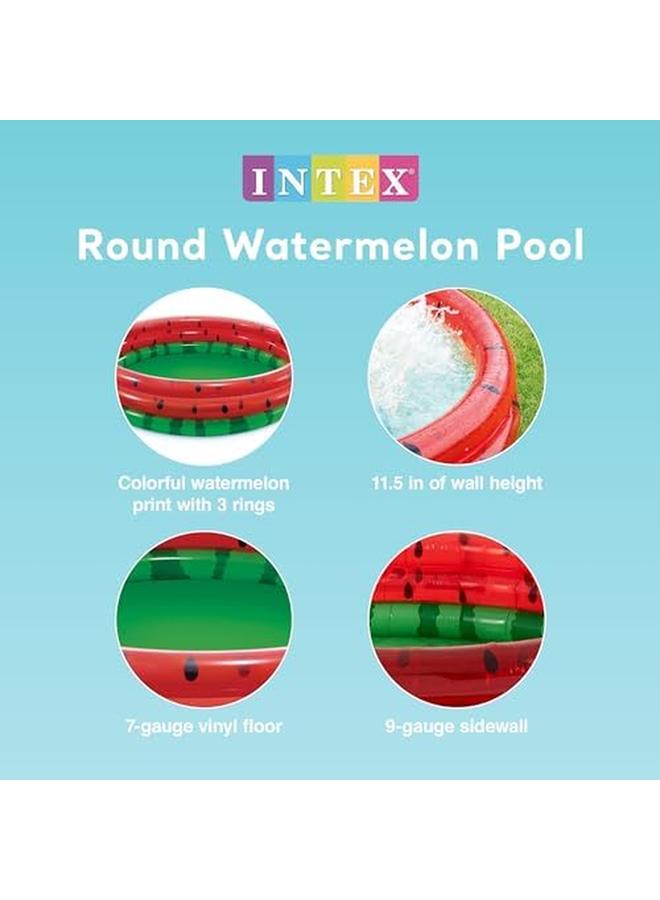 INTEX 66 Inch Round Inflatable Outdoor Kids Swimming And Wading Watermelon Pool For Ages 2 And Up - Image 2