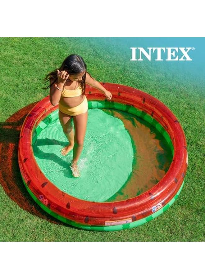 INTEX 66 Inch Round Inflatable Outdoor Kids Swimming And Wading Watermelon Pool For Ages 2 And Up - Image 3