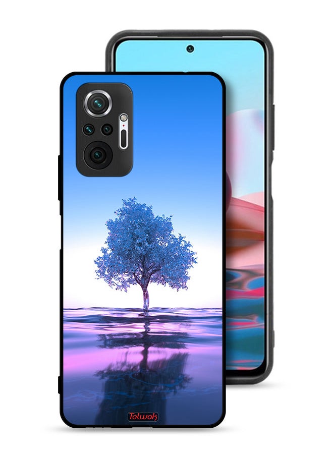 Tolwak Xiaomi Redmi Note 10 Pro 4G Protective Case Cover Tree Neon Body Of Water Reflection Digital Art  - Image 1