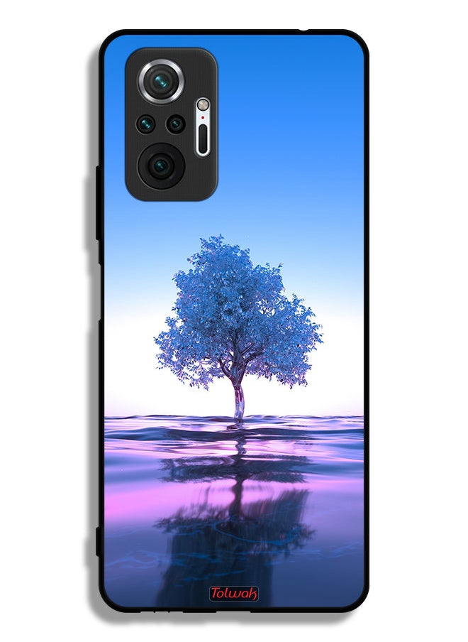 Tolwak Xiaomi Redmi Note 10 Pro 4G Protective Case Cover Tree Neon Body Of Water Reflection Digital Art  - Image 2