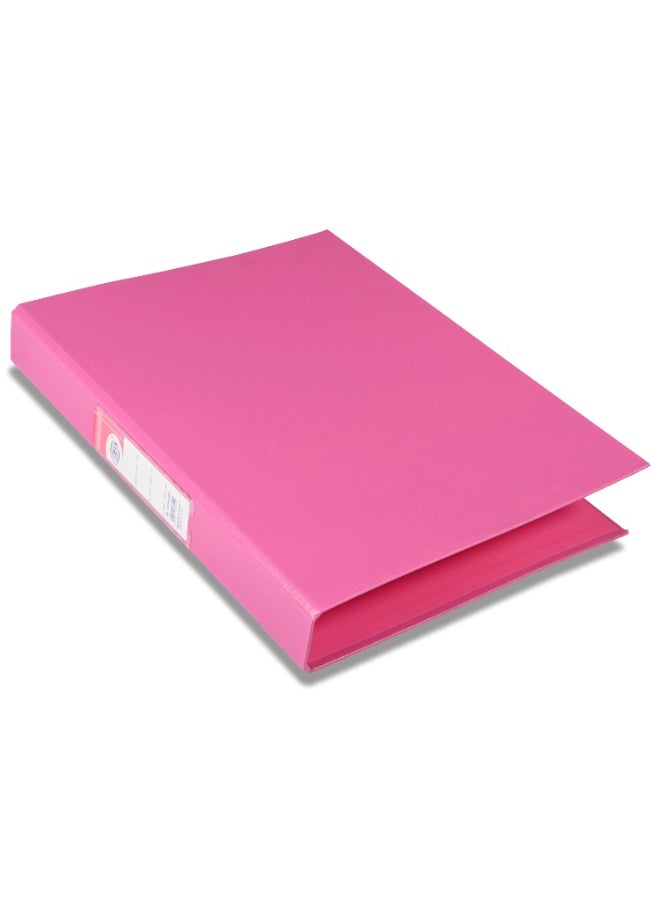 FIS PP Ring Binder, A4 Size(210x297), 2[O]Ring Type, 25mm Ring Size, 42mm Spine Size with PVC Pocket in Spine for Label Design, Packet of 10 Pieces Per Box, Pink Color-FSBDPPA4PI10  - Image 1