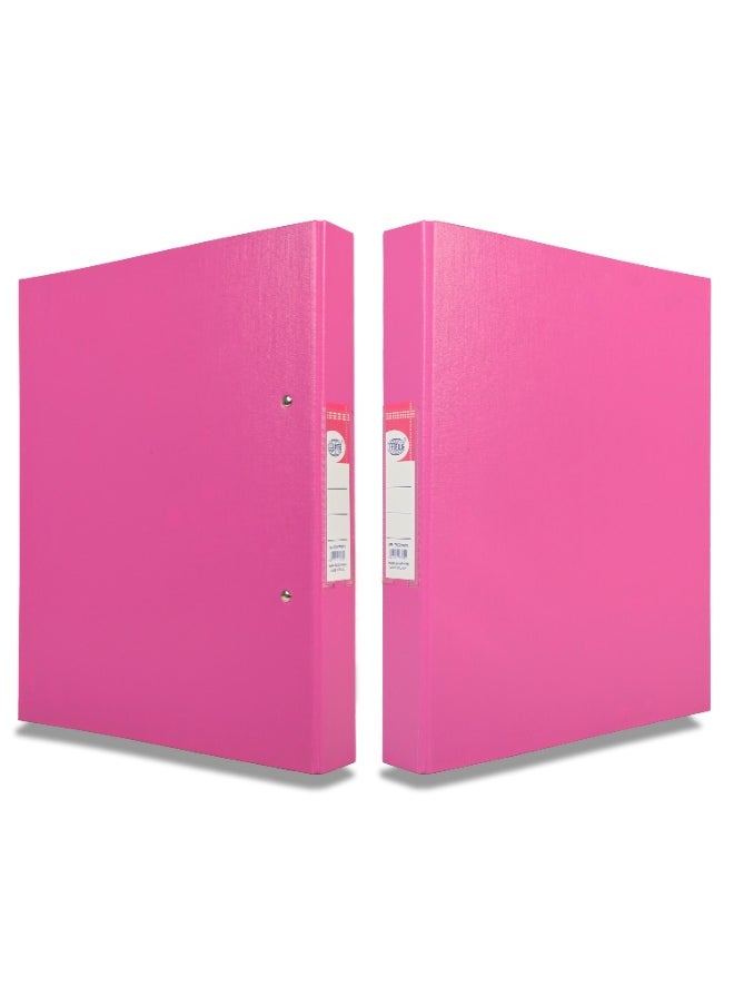 FIS PP Ring Binder, A4 Size(210x297), 2[O]Ring Type, 25mm Ring Size, 42mm Spine Size with PVC Pocket in Spine for Label Design, Packet of 10 Pieces Per Box, Pink Color-FSBDPPA4PI10  - Image 2