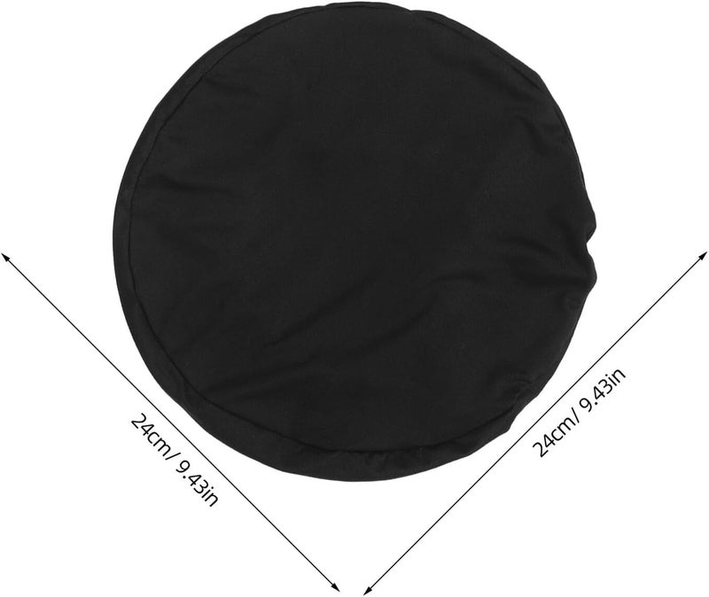 Ciieeo 3pcs Elastic Round Stool Covers, Washable Non-Slip Bar Stool Seat Slipcovers, Stretchable Black Chair Covers for Vanity and Swivel Chairs - Image 2