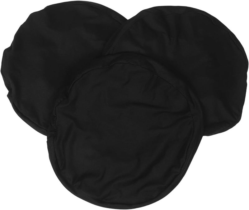 Ciieeo 3pcs Elastic Round Stool Covers, Washable Non-Slip Bar Stool Seat Slipcovers, Stretchable Black Chair Covers for Vanity and Swivel Chairs - Image 1