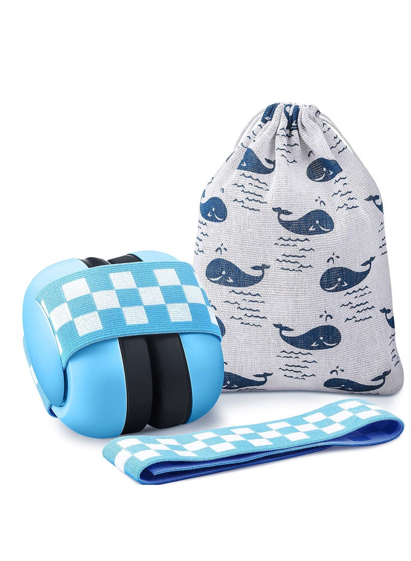 KASTWAVE Baby Earmuffs, 2-24 Months Adjustable Baby Ear Protection Earphones Noise Reduction Earmuffs with Cloth Bag Soundproofing for Newborns (blue)  - Image 1
