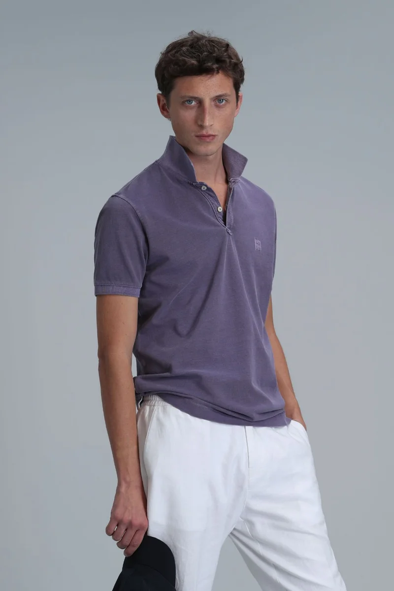 Lufian Men's Vernon Smart Polo T-Shirt 111040163 Purple