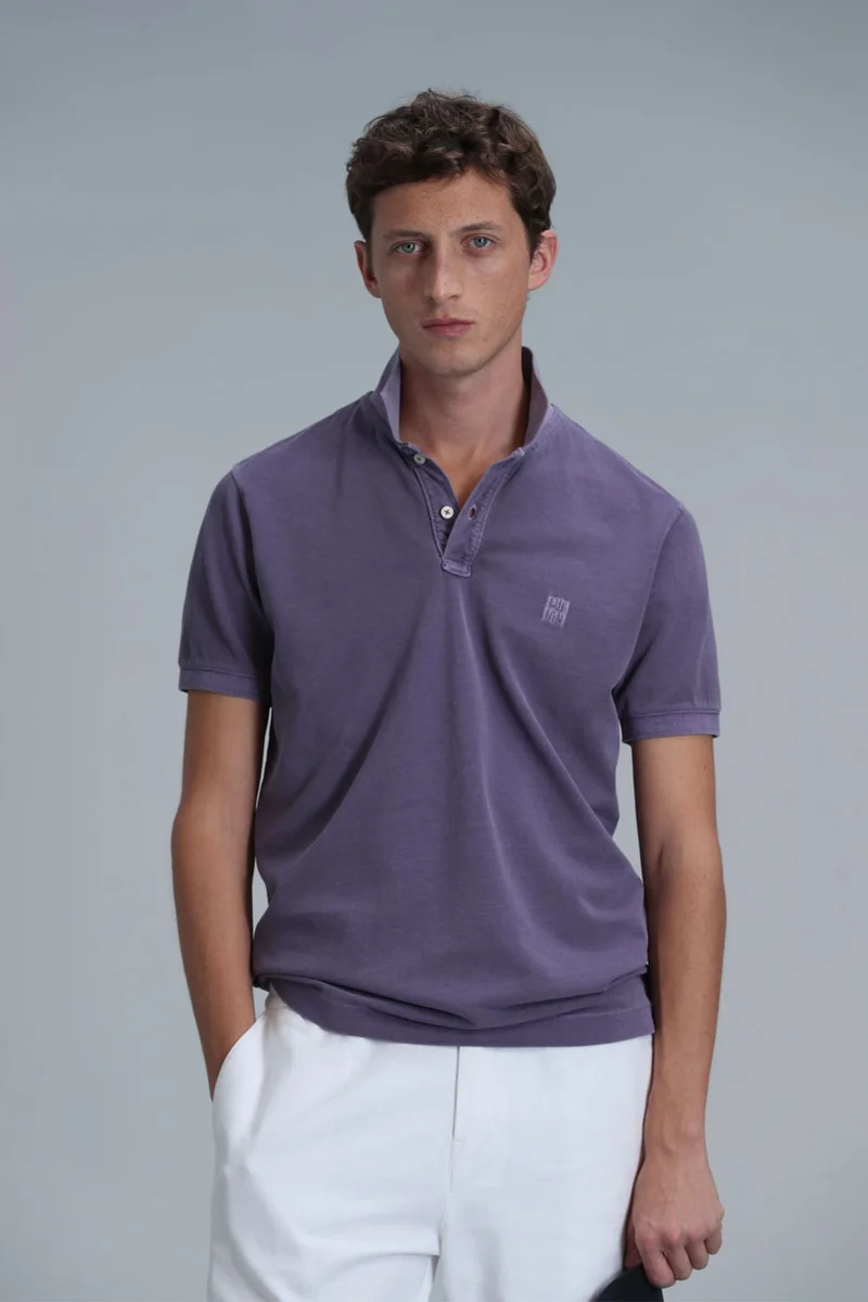 Lufian Men's Vernon Smart Polo T-Shirt 111040163 Purple