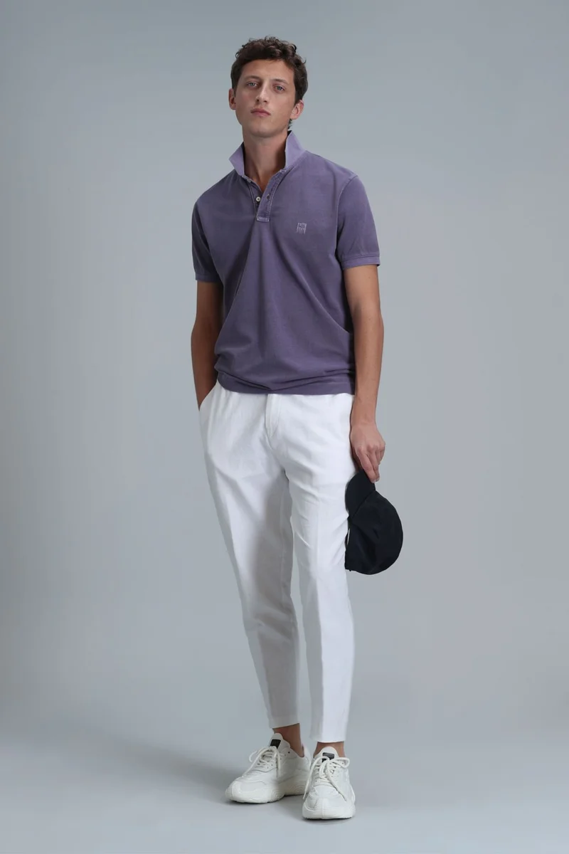 Lufian Men's Vernon Smart Polo T-Shirt 111040163 Purple