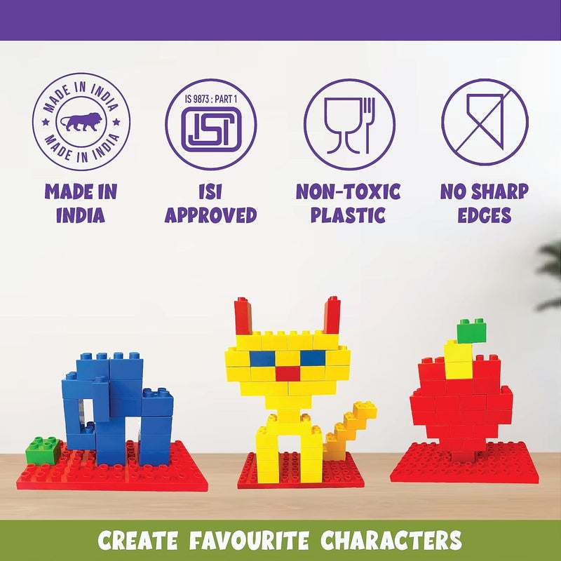 ToyMagic DIY Creative Explosion Construction Blocks 50Pcs|Constructive&Creative Activity Kit|Fun Educational Learning Toy|Skill Development Toy|Best Birthday Return Gift for Kids|Made in India,Multi - Image 3