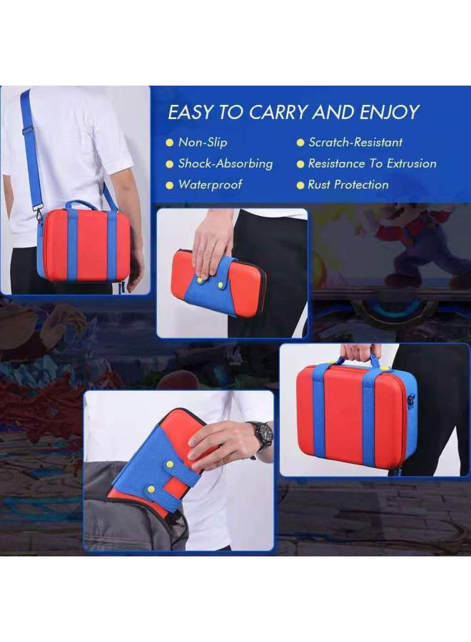 Switch Storage Large Bag Mario Bag OLED Complete Accessory Bag Portable Crossbody Bag-Product Color:Mario Silicone M Full Storage  - Image 4