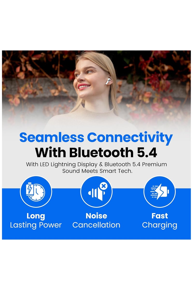 دولنك سماعات أذن لاسلكية Daw Link من الجيل الثالث مع شاشة LED Lightning وحافظة شحن | سماعات رأس بلوتوث V5.4 مع ميكروفونات عازلة للضوضاء، ومدة استعداد تصل إلى 120 ساعة - Image 4