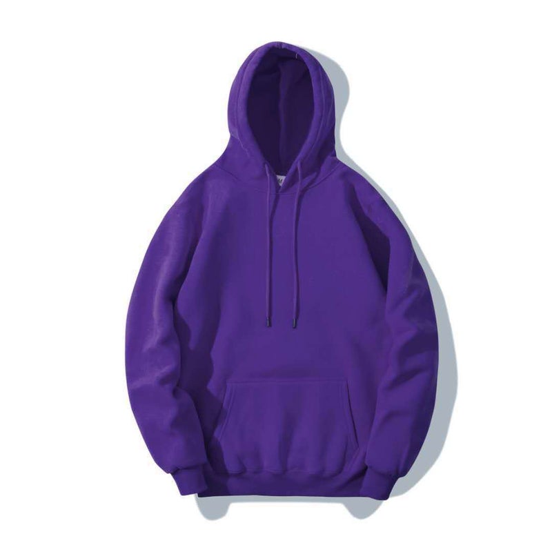 Generic Manufacturers supply mens long-sleeved blank sports sweater to print logo fleece pullover hoodie Purple 