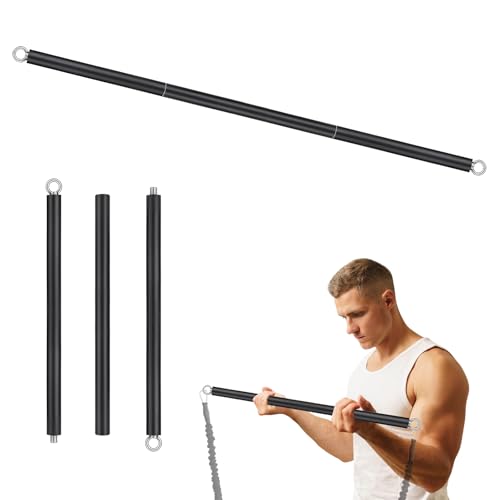 Prebene LAT Pull Down Bar Gym LAT and Lift Pulldown Attachments Straight Bar Resistance Bands Bar Home Gym Equipment Muscle Building Black - Image 1
