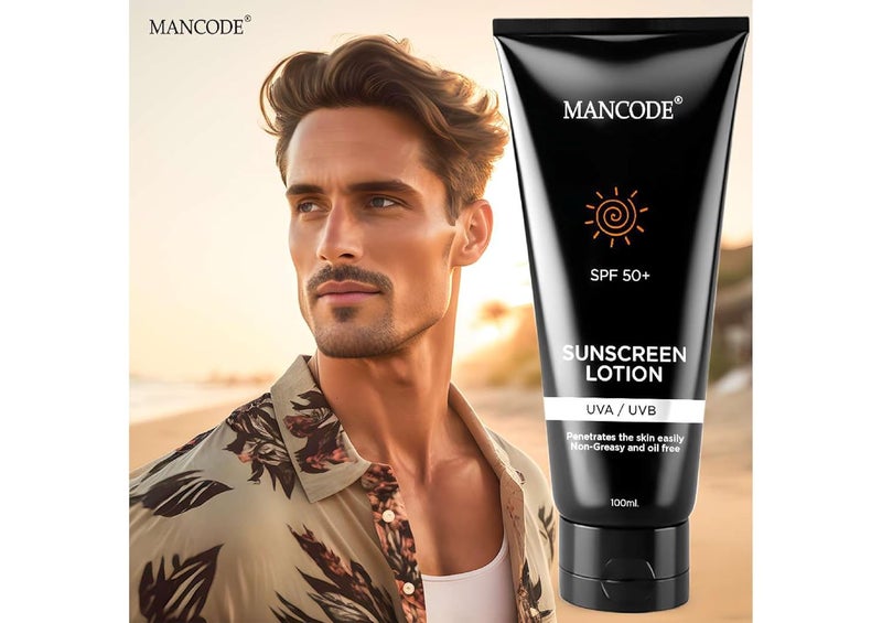 MAN CODE Mancode Sunscreen SPF 50 PA Lotion UV A UV B  Blue Light Protection For All Types of Skin  NonGreasy QuickAbsorbing Sunscreen for Men and Women 100ml  - Image 2