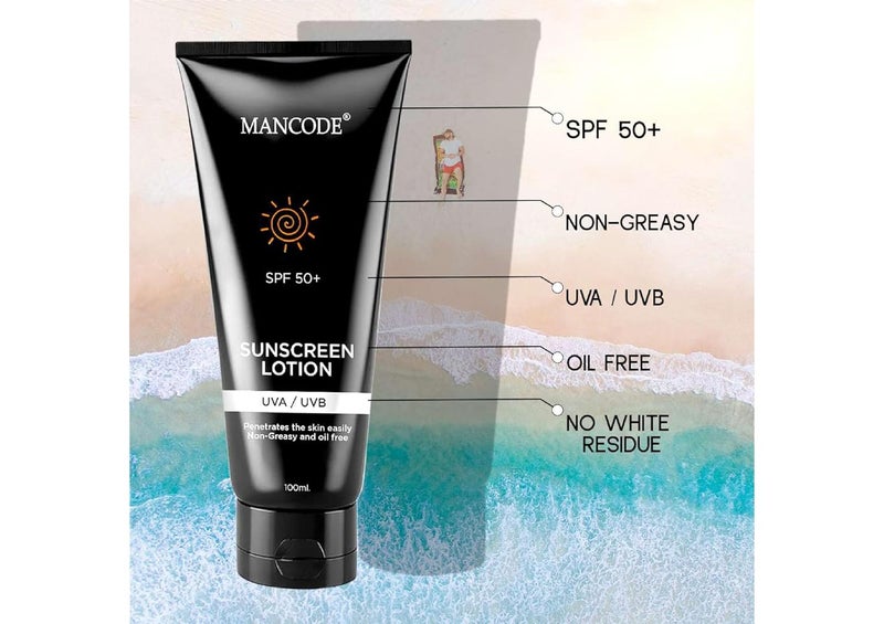 MAN CODE Mancode Sunscreen SPF 50 PA Lotion UV A UV B  Blue Light Protection For All Types of Skin  NonGreasy QuickAbsorbing Sunscreen for Men and Women 100ml  - Image 5