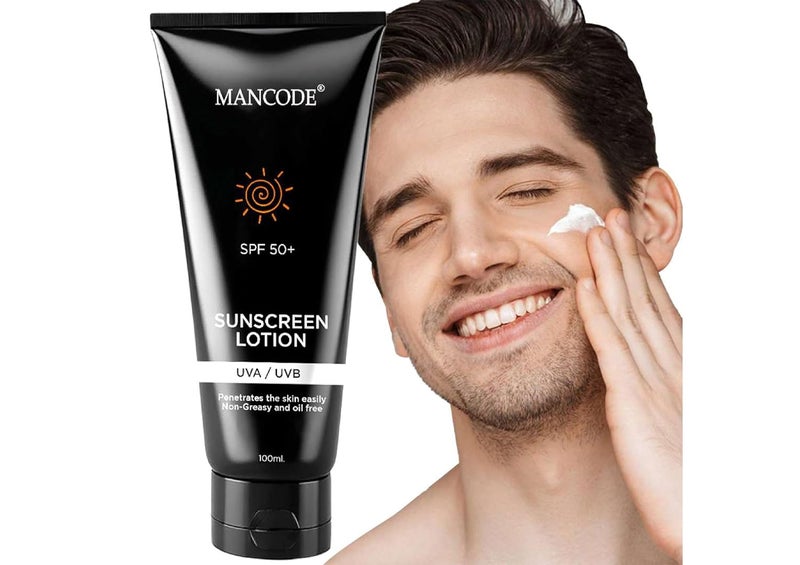 MAN CODE Mancode Sunscreen SPF 50 PA Lotion UV A UV B  Blue Light Protection For All Types of Skin  NonGreasy QuickAbsorbing Sunscreen for Men and Women 100ml  - Image 1