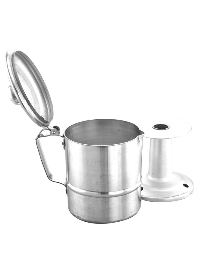 AL SANIDI - Boiling Proof Fountain, Indian coffee Dallah, Silver, Size 12 Cm - Image 1