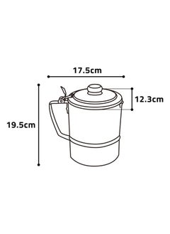 AL SANIDI Boiling Proof Fountain, Indian coffee Dallah, Silver, Size 12 Cm  - Image 5
