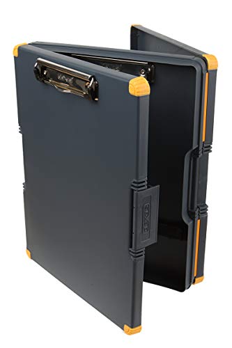 Dexas Duo Clipcase, Double Sided Clipboard Design, Portable Clipboards 13”x10” Gray/Orange, Combine Style and Functionality Office Supplies for Nursing, School, Work, Trades, Home Office - Image 4