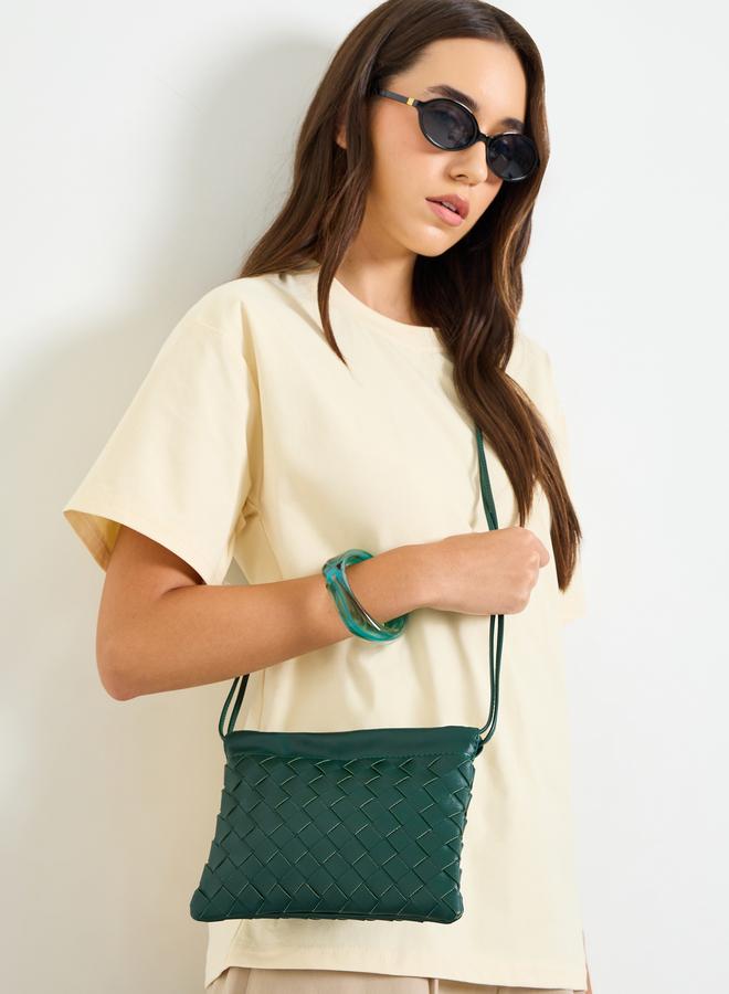 Styli Green Woven Drawstring Bag - Image 3