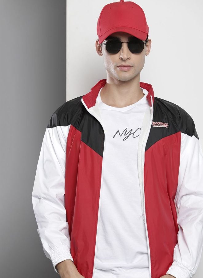 The Indian Garage Co Men Regular Fit Printed Round Neck Long Sleeves Windcheater - Image 1