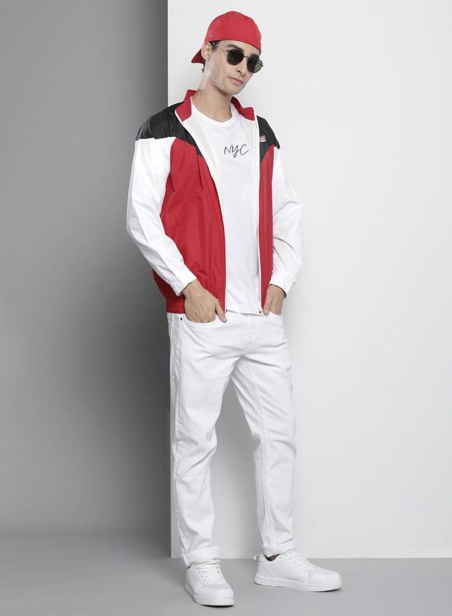 The Indian Garage Co Men Regular Fit Printed Round Neck Long Sleeves Windcheater - Image 4