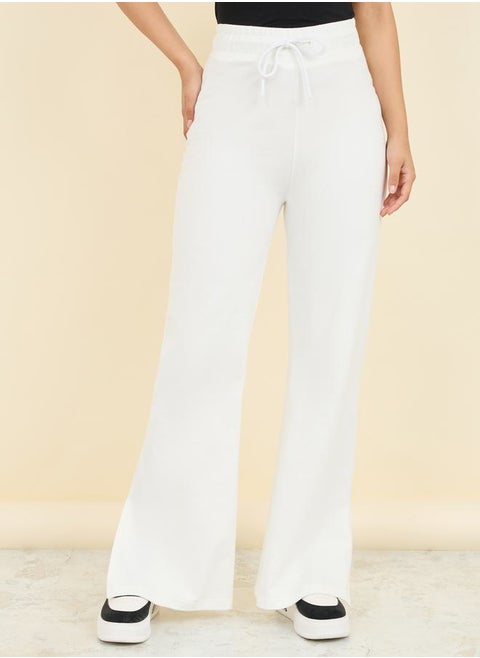 Drawstring Closure Fit and Flare Joggers