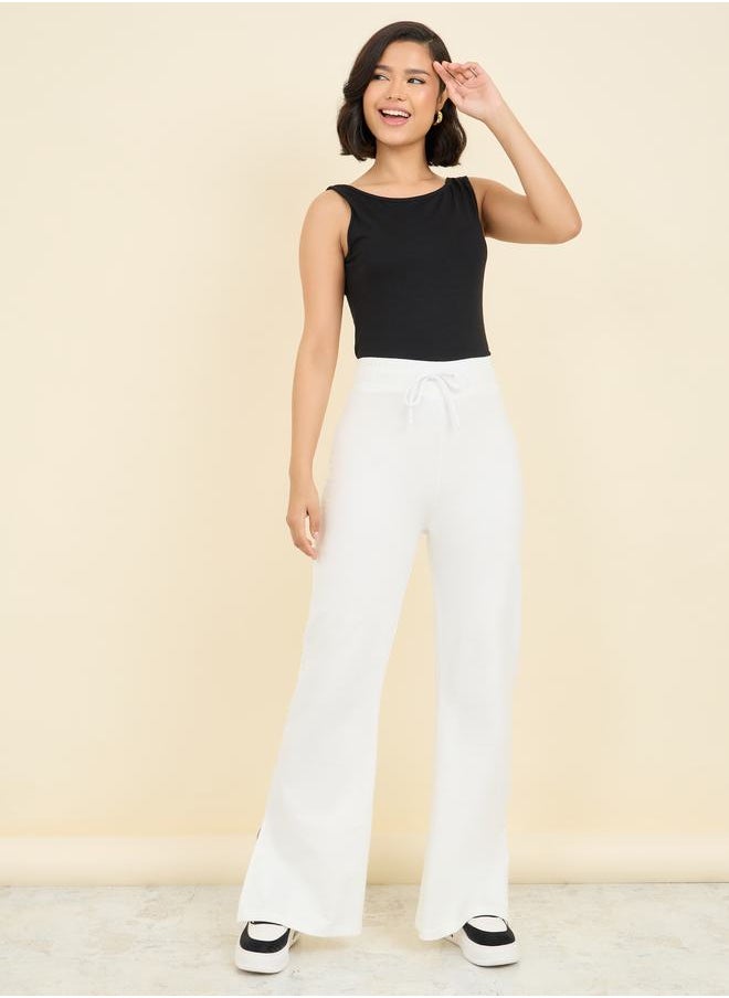 Drawstring Closure Fit and Flare Joggers