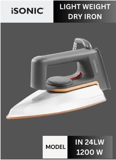 iSONIC Dry Iron Non-Stick Coating Plate & Adjustable Thermostat Control | Indicator Light | Perfect for All Types Of Clothes 1200 W IN24LW Multicolour  - Image 2