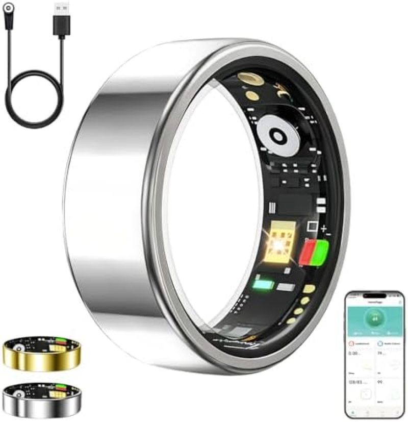 Silver 10 #20.6mm Magnetic Cable Charging R11 Smart Ring Ring - Image 1