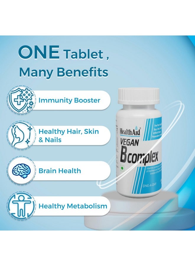 Health Aid HealthAid Veg B-Complex Tablets with B1, B2, B3, B5, B6, B7 & Vitamin B12 | Vitamin B Complex Supplements for Women & Men - 60 Tablets - Image 5