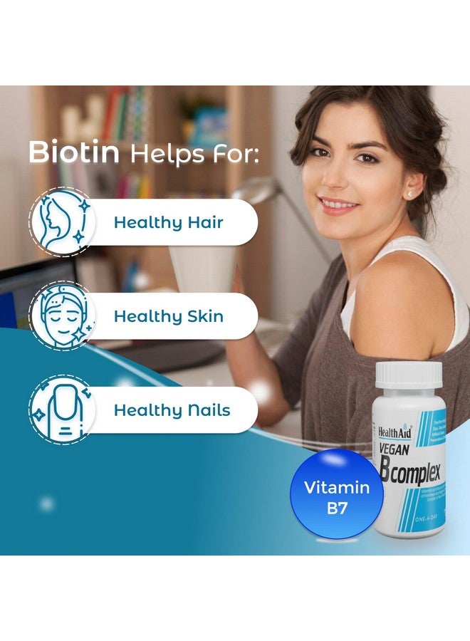 Health Aid HealthAid Veg B-Complex Tablets with B1, B2, B3, B5, B6, B7 & Vitamin B12 | Vitamin B Complex Supplements for Women & Men - 60 Tablets - Image 4