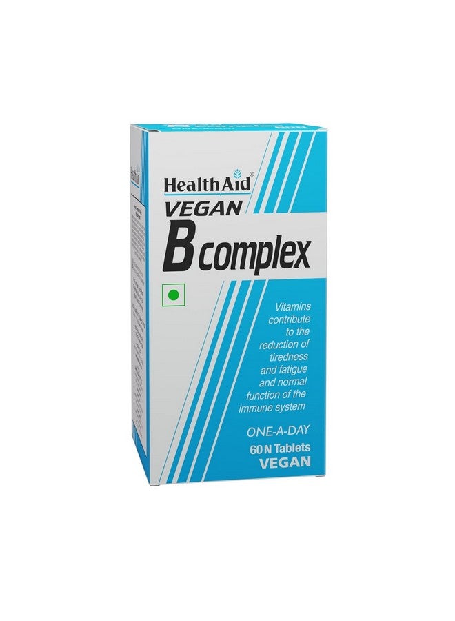 Health Aid HealthAid Veg B-Complex Tablets with B1, B2, B3, B5, B6, B7 & Vitamin B12 | Vitamin B Complex Supplements for Women & Men - 60 Tablets - Image 1