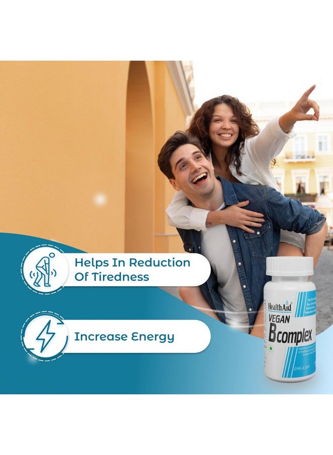 Health Aid HealthAid Veg B-Complex Tablets with B1, B2, B3, B5, B6, B7 & Vitamin B12 | Vitamin B Complex Supplements for Women & Men - 60 Tablets - Image 3