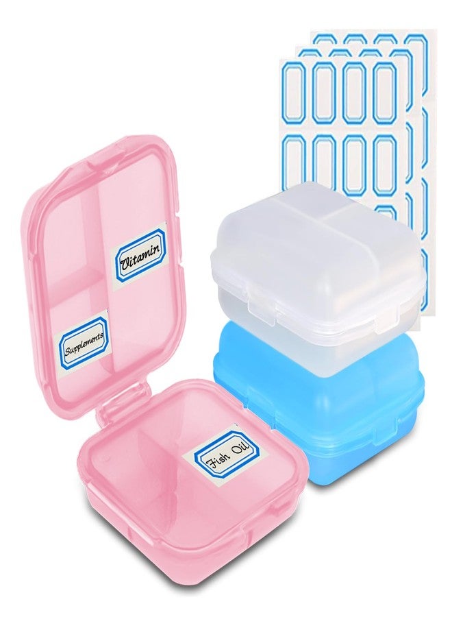 INVODA Travel Pill Organizer 6 Compartments Portable Pill Case with Double Lock Food-Grade PP Pill Box Compact for Purse Pocket - Image 1