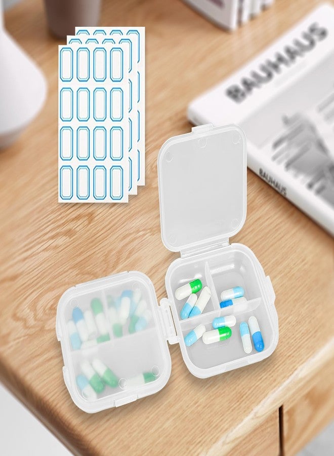 INVODA Travel Pill Organizer 6 Compartments Portable Pill Case with Double Lock Food-Grade PP Pill Box Compact for Purse Pocket - Image 5