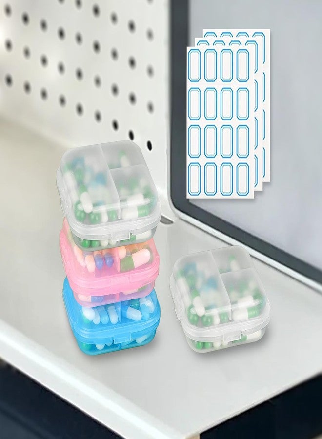 INVODA Travel Pill Organizer 6 Compartments Portable Pill Case with Double Lock Food-Grade PP Pill Box Compact for Purse Pocket - Image 2
