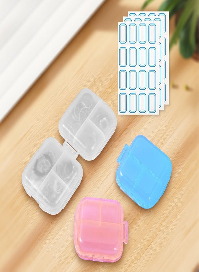 INVODA Travel Pill Organizer 6 Compartments Portable Pill Case with Double Lock Food-Grade PP Pill Box Compact for Purse Pocket - Image 3