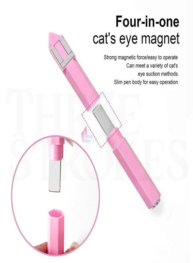 THR3E STROKES Magnet Tool for 3D Cat Eye Gel Polish, Rhombus and Ring Shaped Magnetic Stick, Multifunctional Nail Art Magnet for Home and Salon Use (PINK, RHOMBUS 4IN1 MAGNET) - Image 5