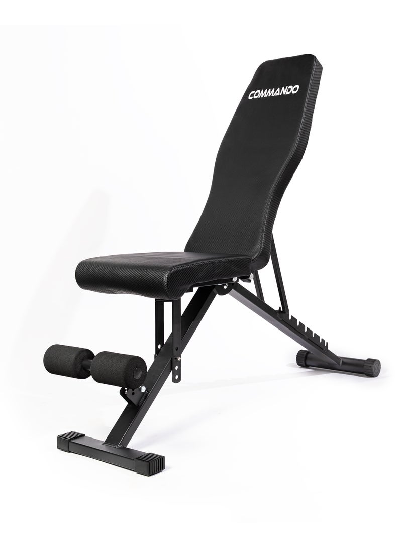 COMMANDO Foldable Multi-Position Workout Bench - Supports 200kg, Easy Storage - Image 1