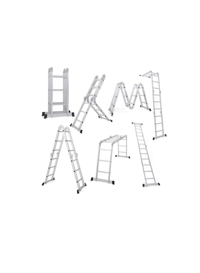 Multi Purpose Folding Step Ladder Platform Extendable Scaffold Ladder 3.8M 12.5 Feet EN131 Aluminum 7 in 1 Extension Step Lightweight 330LB (12.5 Ft)  - Image 3