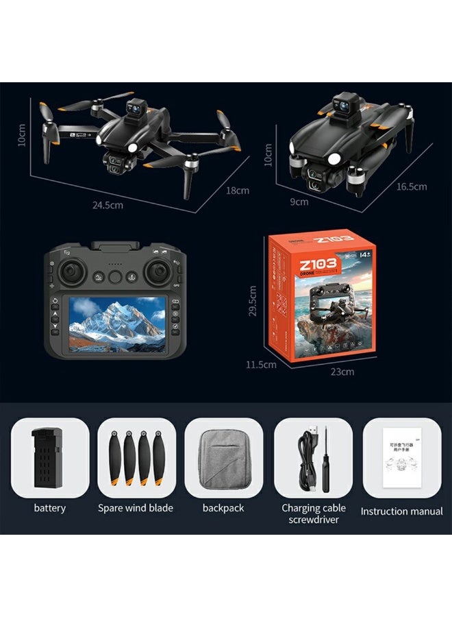 تايجر Z103 GPS Drone with Dual Camera, Laser Obstacle Avoidance, 4.5 Inch Screen Controller, Foldable Quadcopter, HD Aerial Photography, Real Time FPV, Optical Flow Positioning, One Key Return, Beginner Friendly - Image 5