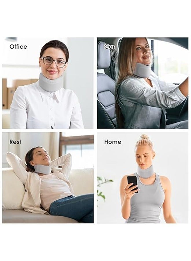 Cervical Correction Neck Brace, Adjustable Neck Support Brace for Sleeping, Used to Relieve Neck Fatigue and Spinal Pressure, Removable Wash Cover Neck Support - Moonlight Grey - L Code - Image 2