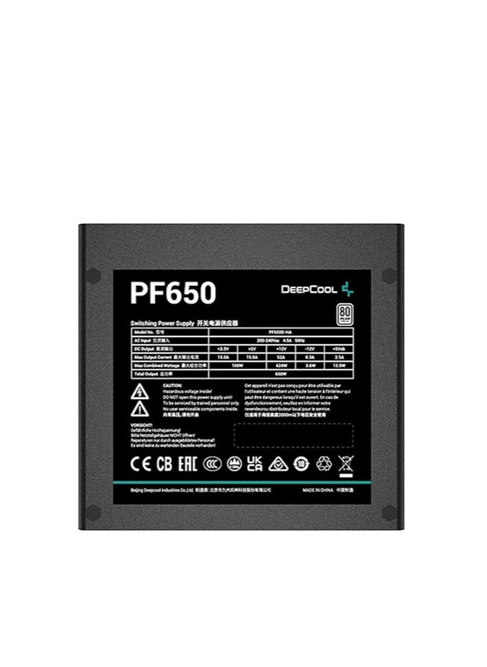 Deep cool Deepcool PF650D 80 Plus Standard Power Supply , Black | R-PF650D-HA0B-UK  - Image 4