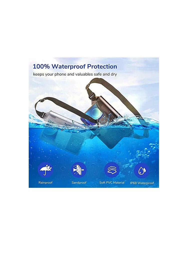 مقاوم للماء كيس مزموم مع حزام الخصر قابل للتعديل-شاشة ملموس حقيبة جافة مع حزام قابل للضبط للهاتف الأشياء الثمينة للشاطئ السباحة الغوص القوارب الصيد التجديف - Image 5