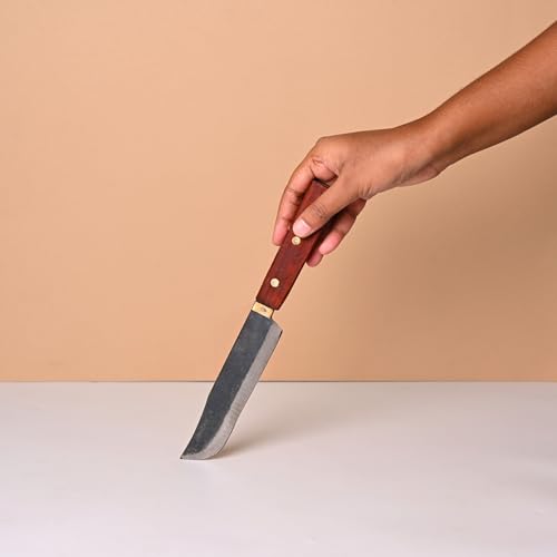 YATTA AGRAM Hand-Forged Multipurpose Kitchen Knife Set of 2 | Iron Knife 5.6 Inch Blade with Wooden Handle | Kitchen Knife for Home | Knife for Vegetables, Fish & Meat | Ultra-Sharp & Durable - Image 2