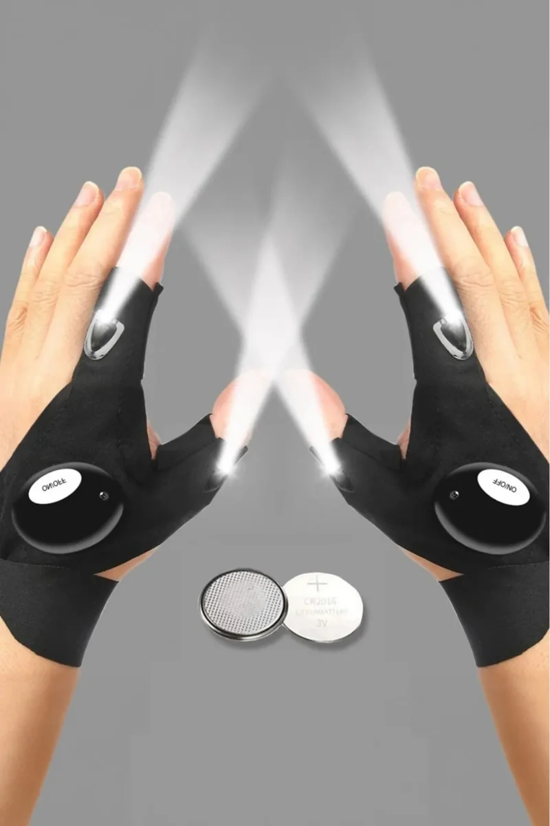 Mobee LED Lighted Gloves LED Lighted Mechanic Fisherman Bicycle Glove Single