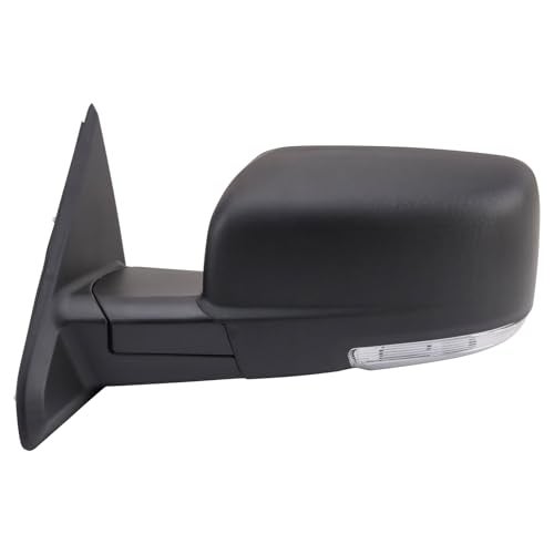 TRQ Left Mirror Power with Housing Turn Signal with Curved Glass with Textured Black Cover Drivers Side Compatible with 2009 Dodge Ram 1500 CH1320304 - Image 5